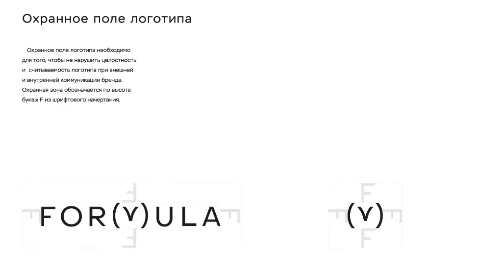 Охранное поле логотипа Formula по высоте буквы F