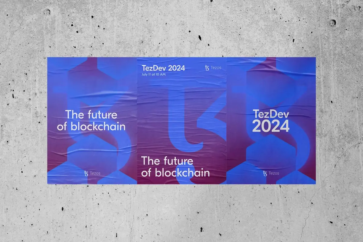Серия уличных постеров TezDev 2024: The future of blockchain