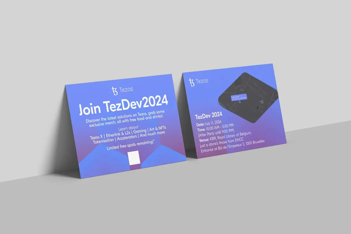 Промо-флаеры Join TezDev 2024 с картой площадки KBR